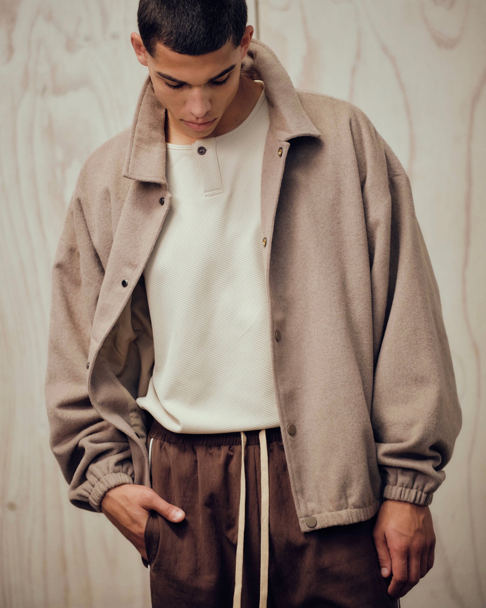 Waffle Henley Long Sleeve