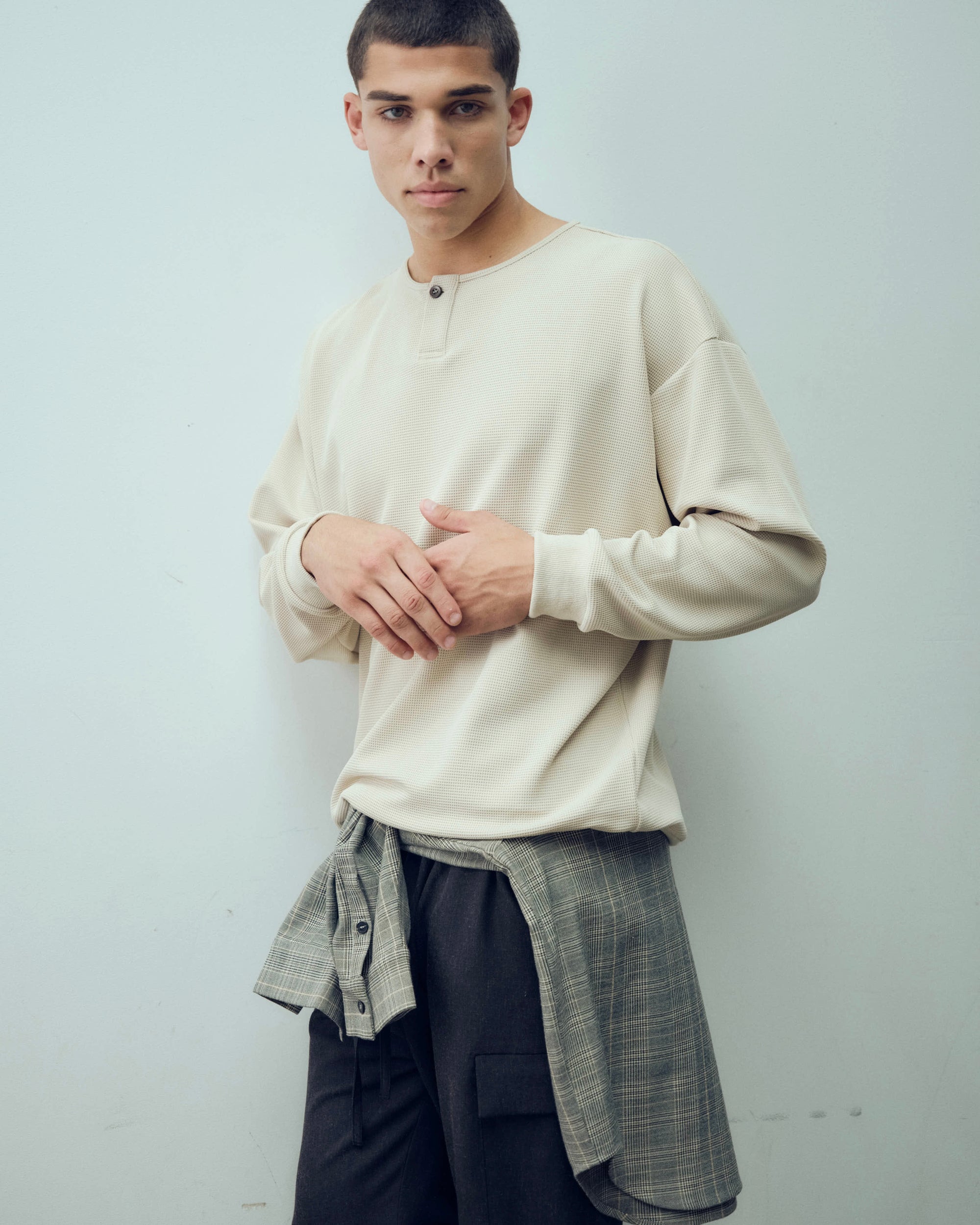 Waffle Henley Long Sleeve