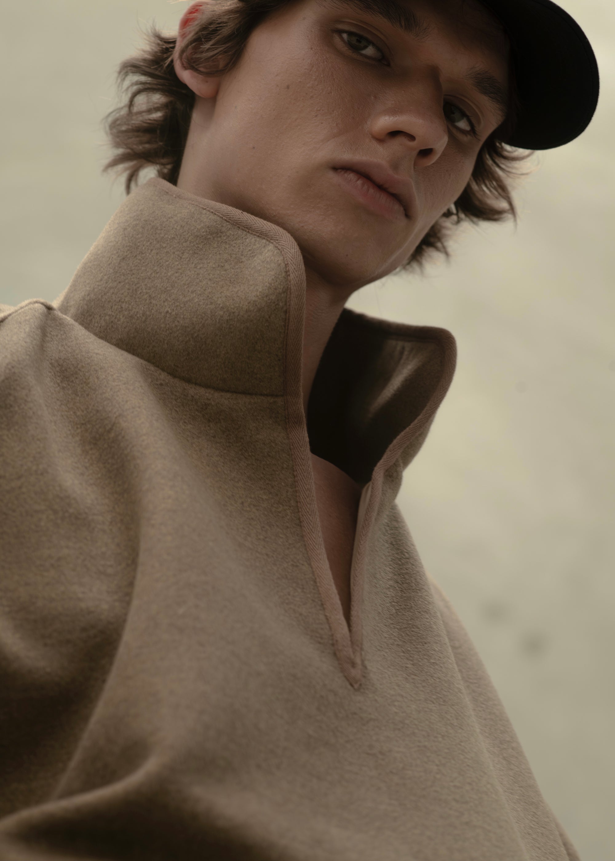 Felt V-Neck Pullover