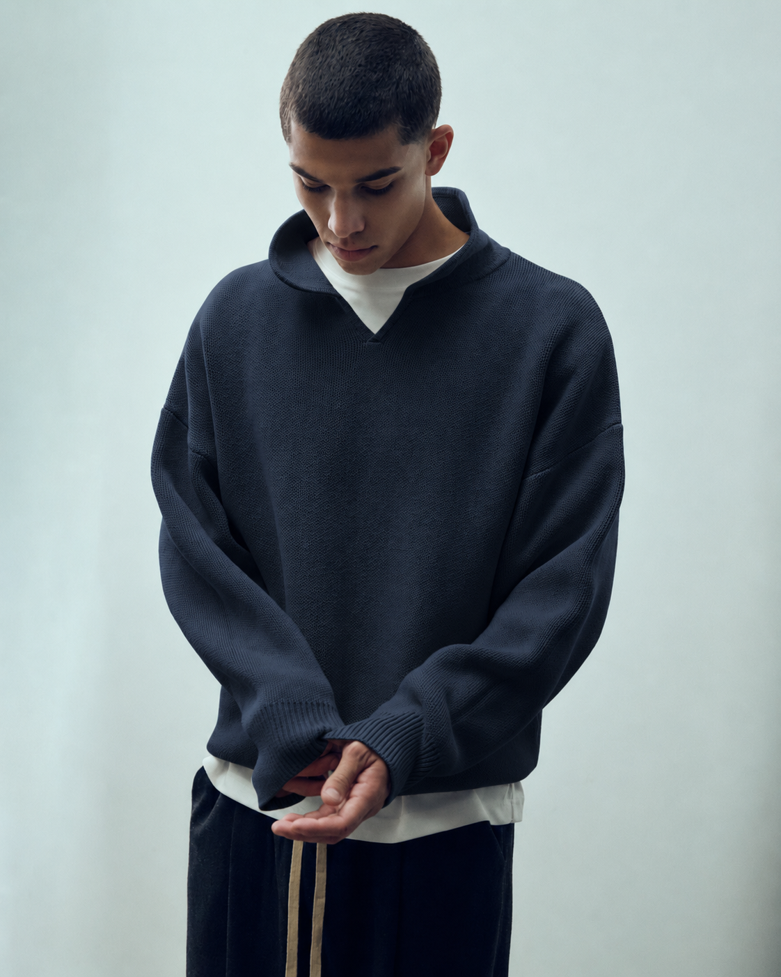 Cotton Polo Sweater